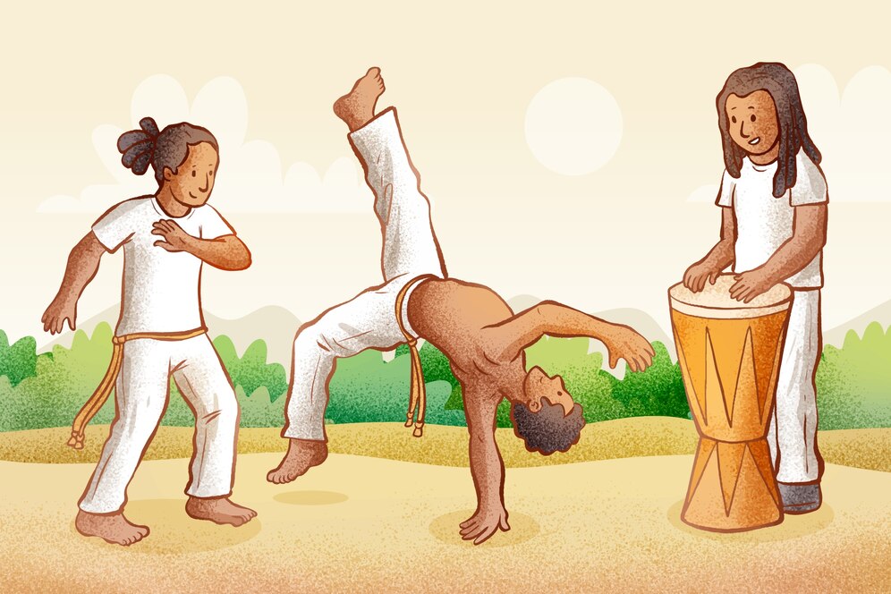 Drawing of capoeira practicing
Source: Freepik