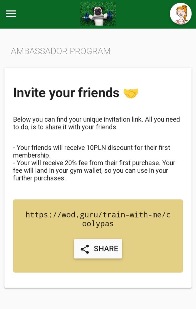 Invite your friends with referral programs of WodGuru