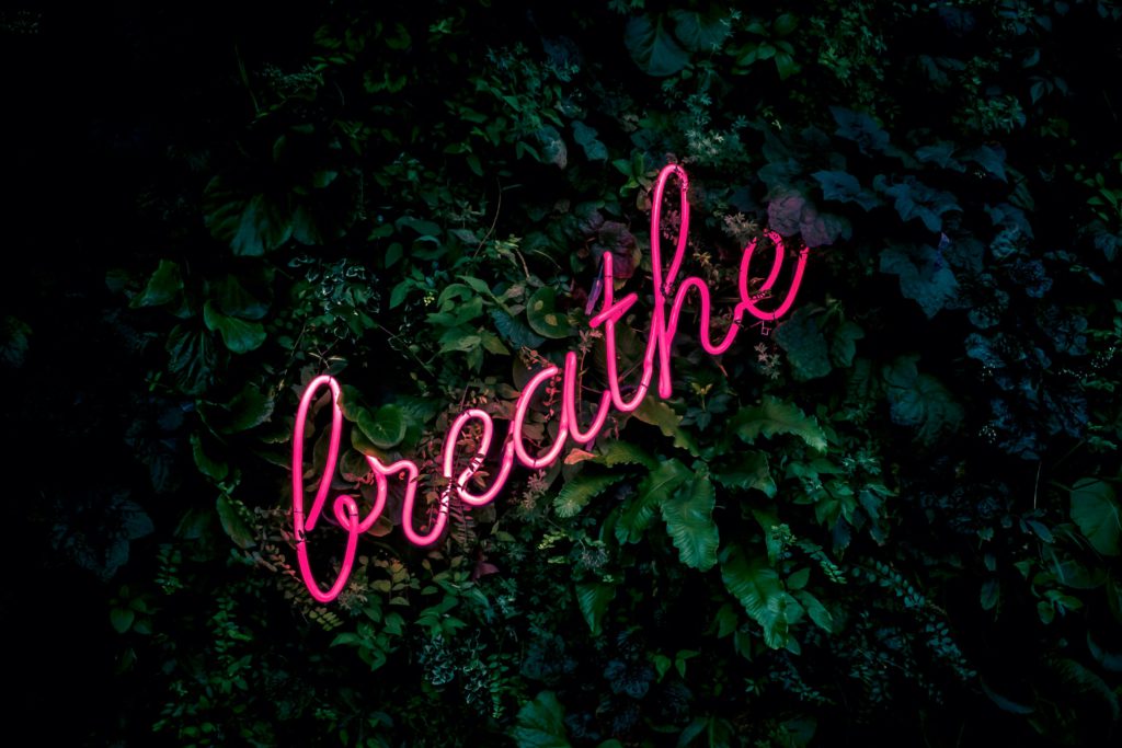 Description “Breathe” as a good piece of advice in fitness.
