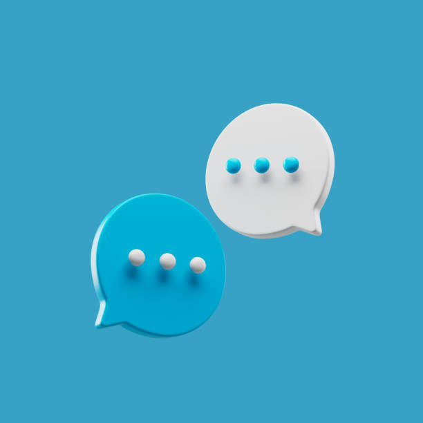 Chat bubbles symbolizing two-way quick communication in social media.