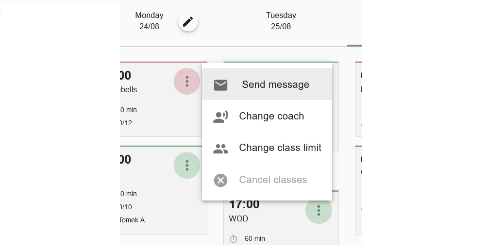Push notification to gym members via gym management software