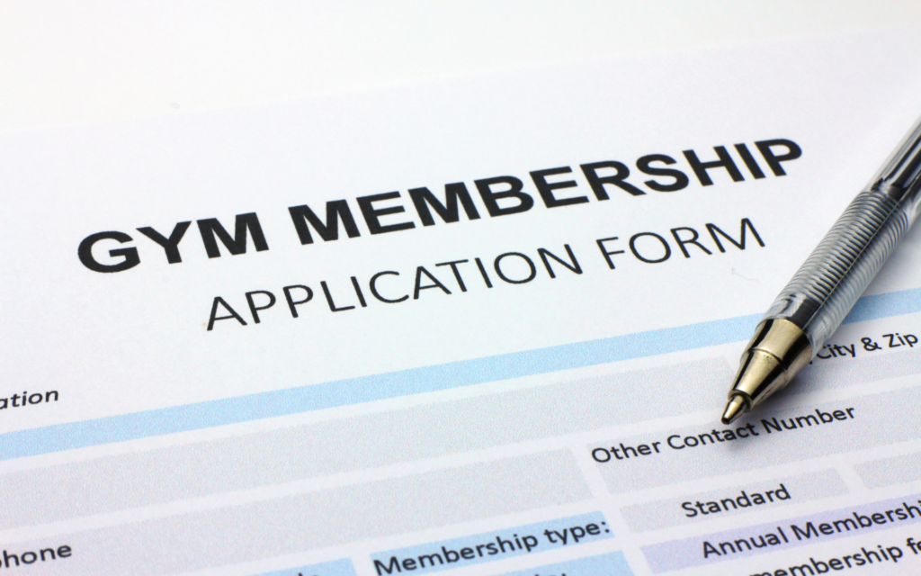 Gym membership application form
