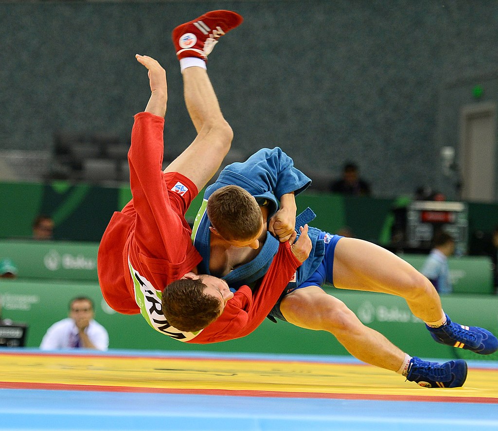 Two men fighting in sambo style. Source: Wikipedia