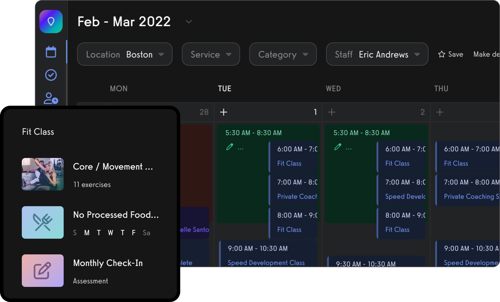 Exercise system screenshot. Source: Exercise