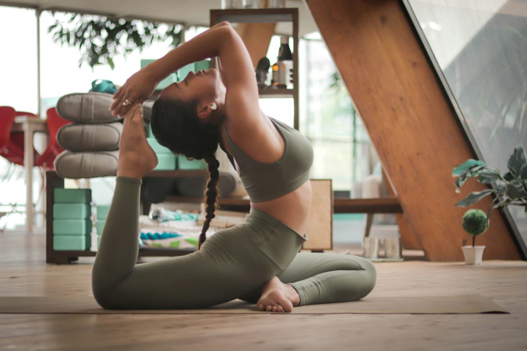 A member of a yoga studio