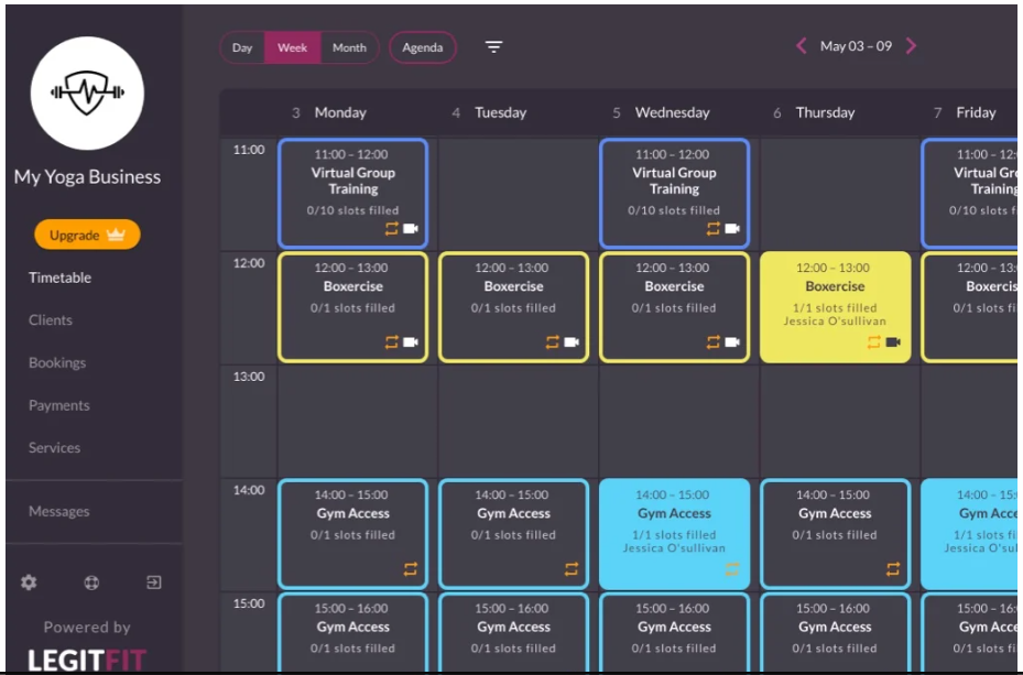 How LegitFit gym management system looks.
Source: LegitFit