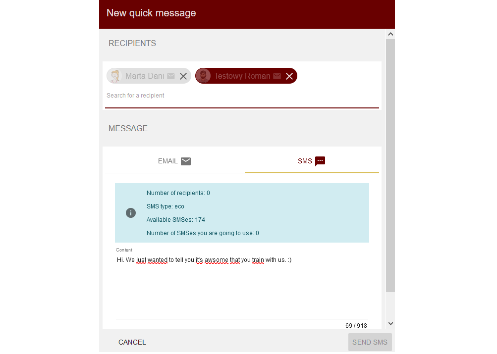 Be prepared to send your recipients quick message