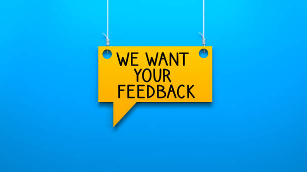 A banner with the words ‘we want your feedback’, symbolizing a survey among gym members.