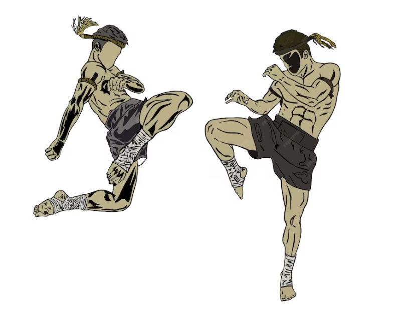 Drawing of a kickboxing fight Source: Freepik