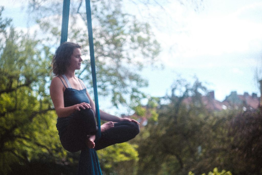 Special kind of yoga business offer - aerial yoga.