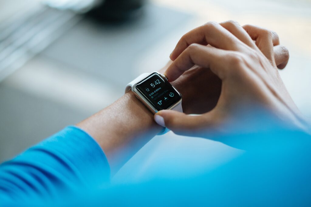 Wearables like smart watches are an example of fitness usage of technology.