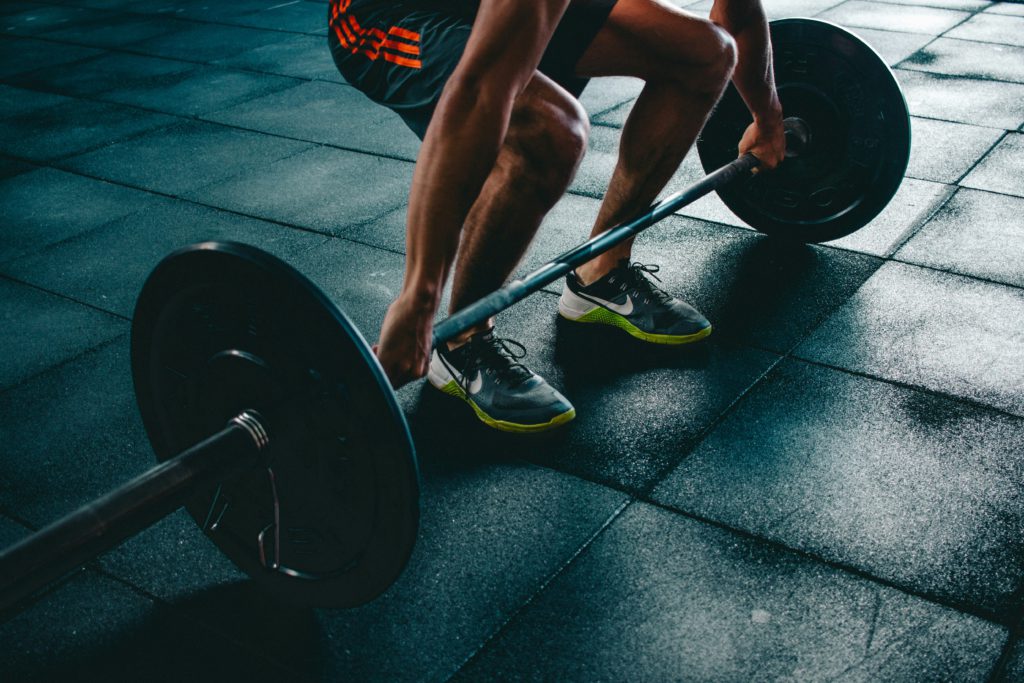 Lifting weights is one of typical exercises in powerlifting gyms. 