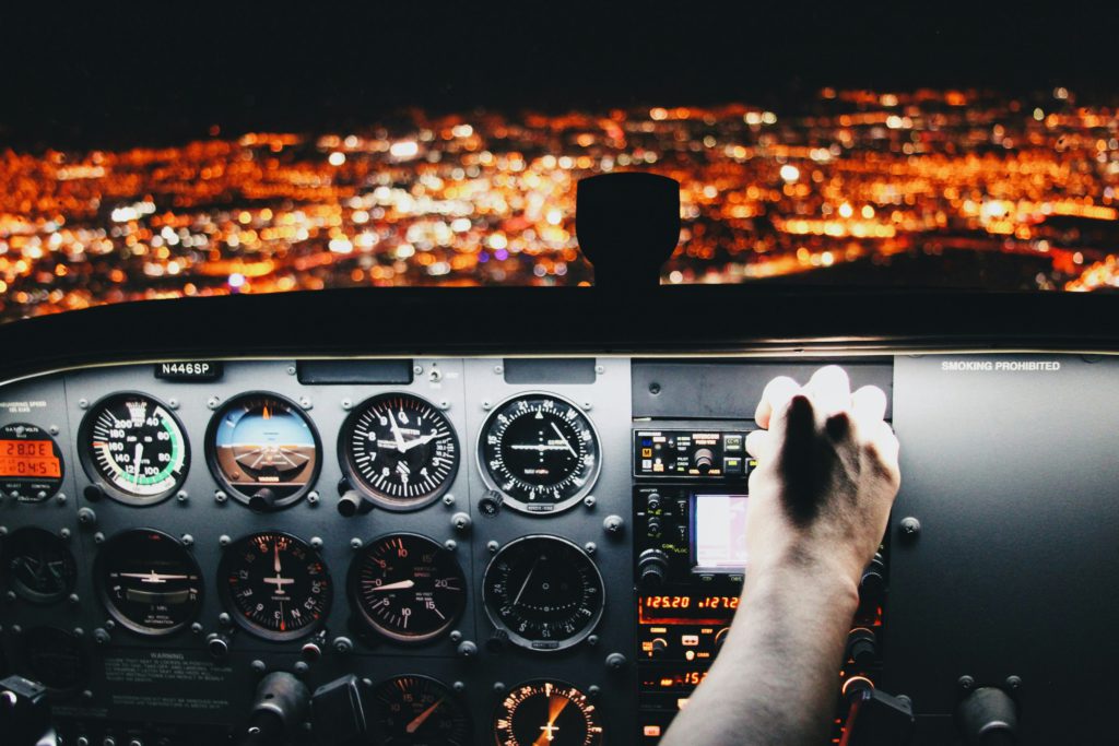 Image of an airplane dashboard as a symbol of having control over your fitness business.