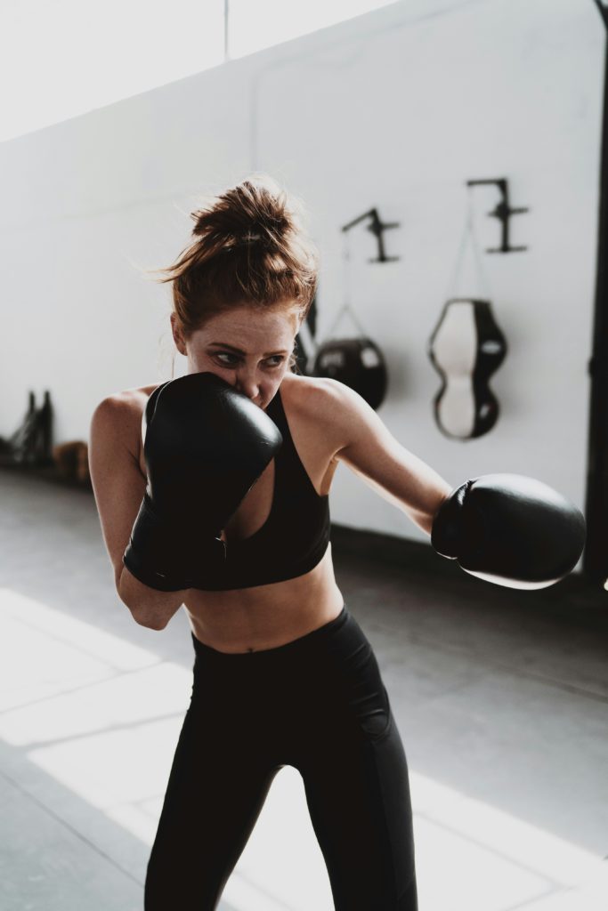 Boxing gym participant