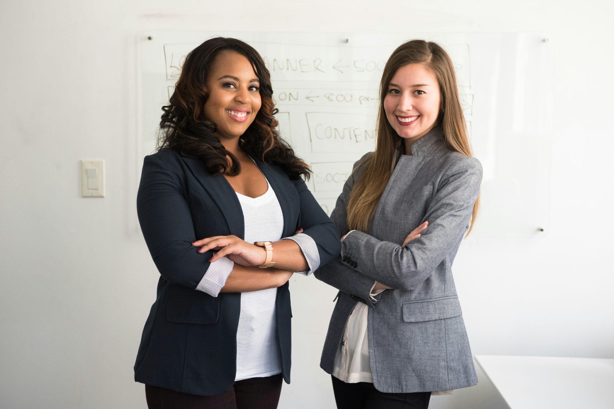 Two female business partners succeeding in the fitness industry.