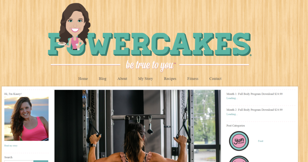 Powercakes blog - screen