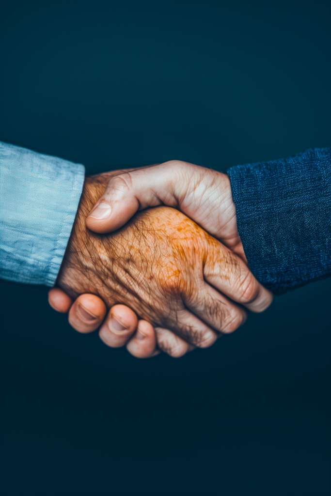 Shaking hands symbolizing a gym membership agreement.