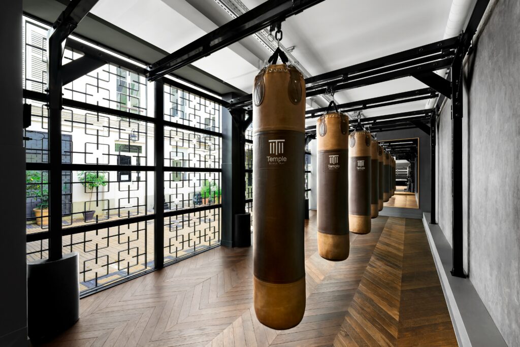 Interior of Temple Noble - a luxury gym specialized in boxing.