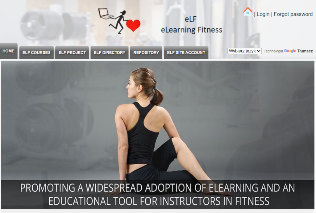 E-learning fitness platform.