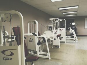 A gym with complicated machinery.