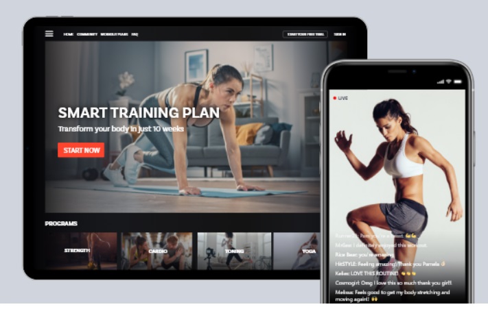 Online advertising for fitness.