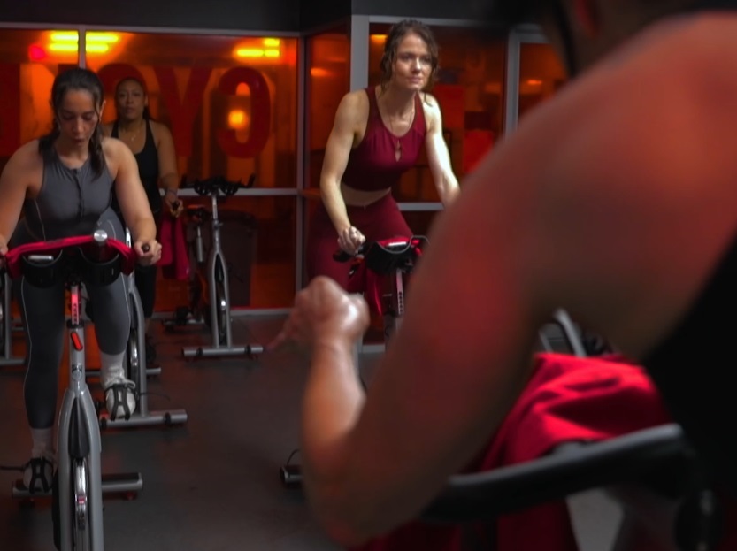 Indoor cycling session in New York Sports Clubs.