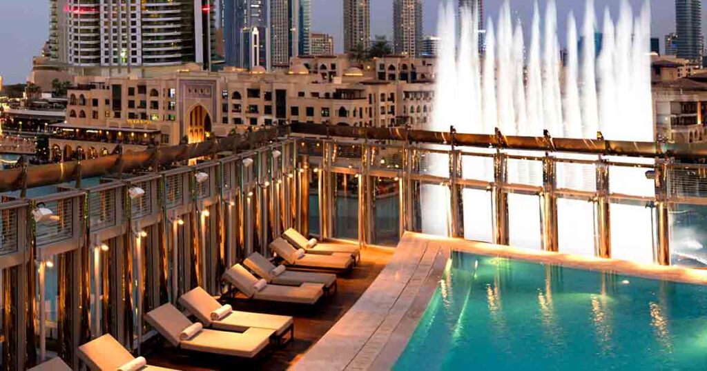 Burj rooftop swimming pool.