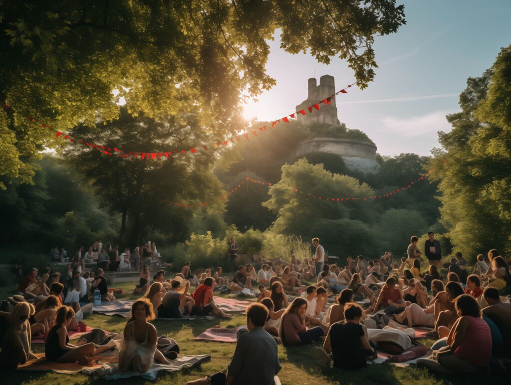 A scenic location and an outdoor yoga session - another idea for a gym event.