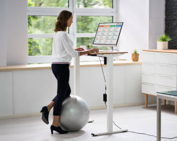 Pilates instructor at her administrative part of work.