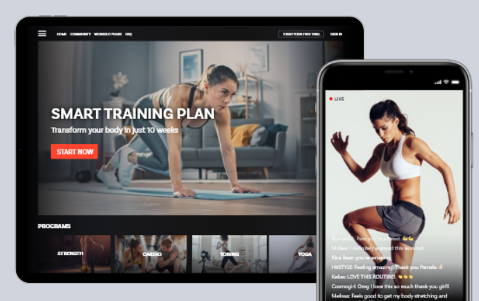 Online advertising for fitness.