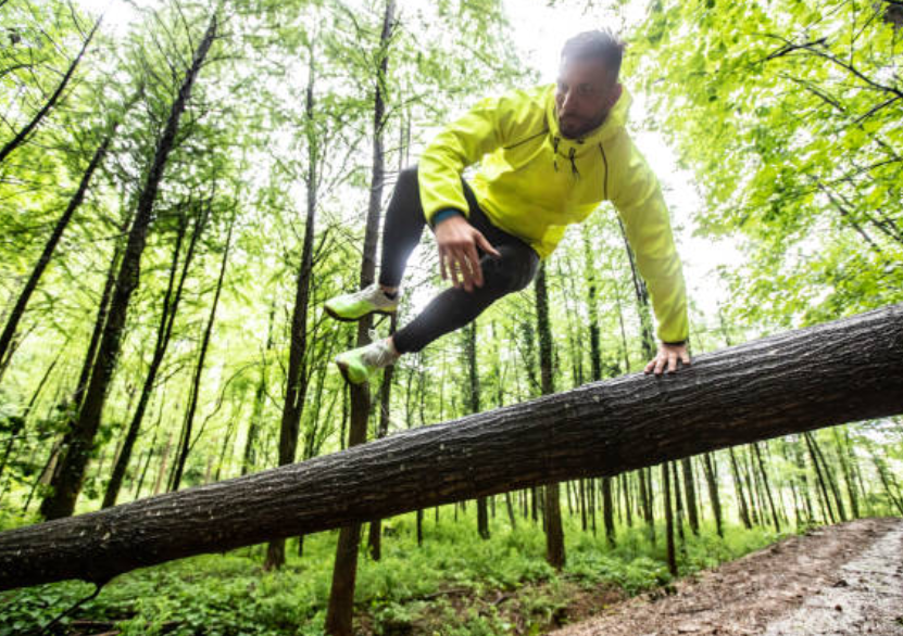 Natural obstacle race - one of the eco-friendly gym event ideas.