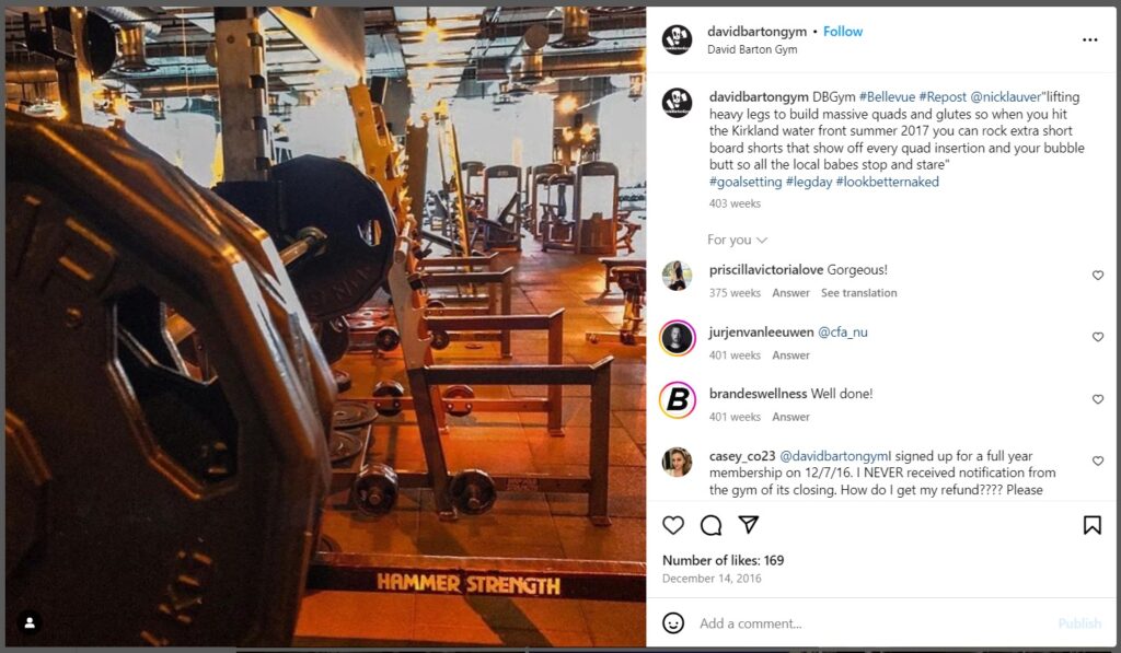 Instagram fitness content is connected with beautiful pictures.