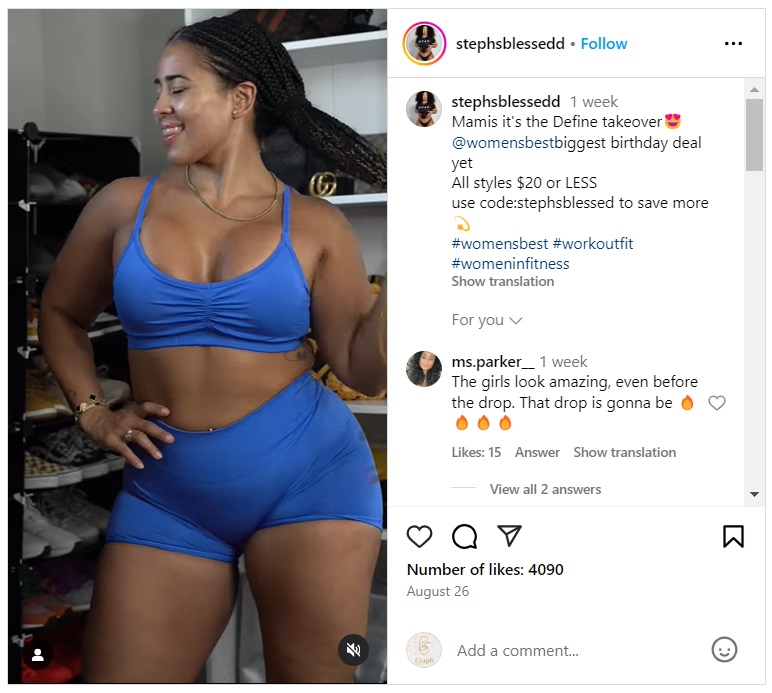 Fitness social media shows fitness fashion too.