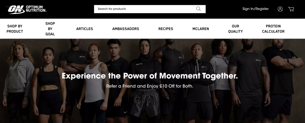 Optimum Nutrition - fitness blog, products and referral program