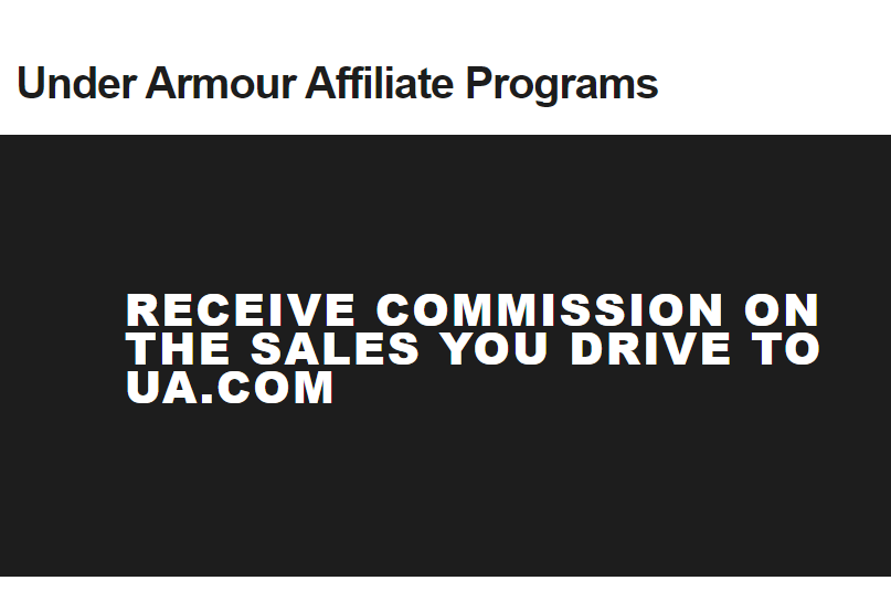 Under Armour affiliate program