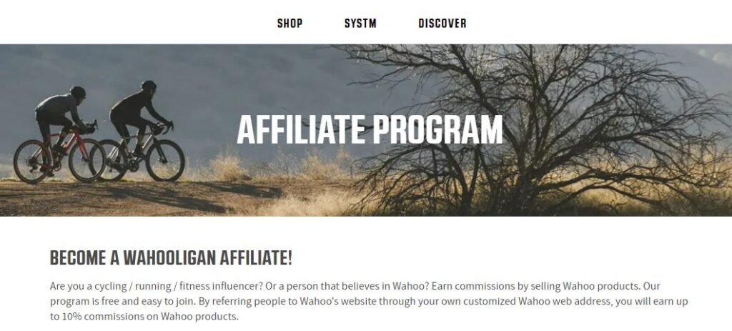 Wahoo affiliate program - home exercise equipment