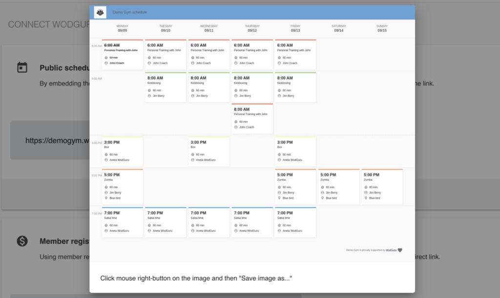 WodGuru - fitness schedule management system