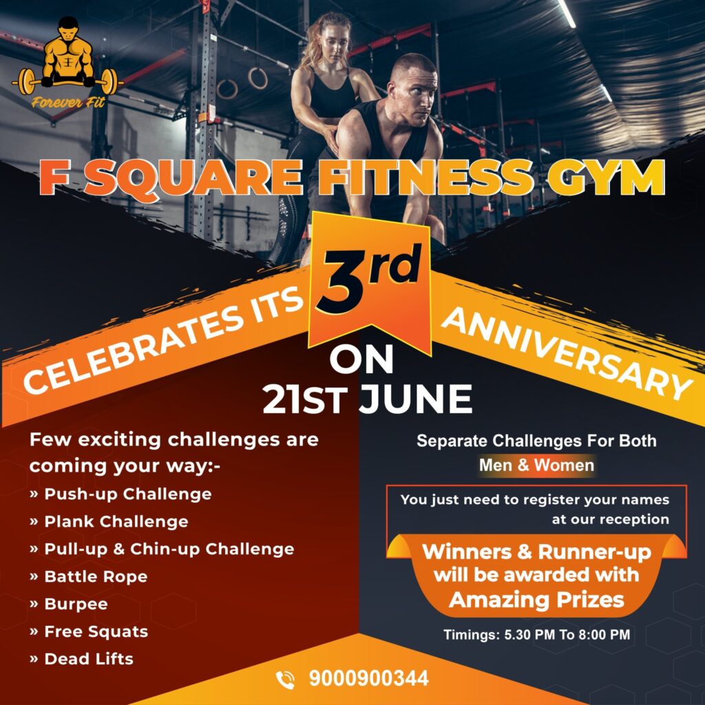 Gym anniversary idea: challenges for members.