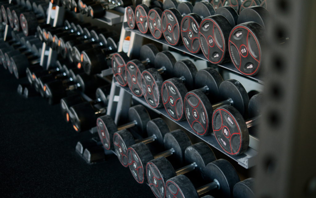 Free weights and rowing machines rent a center