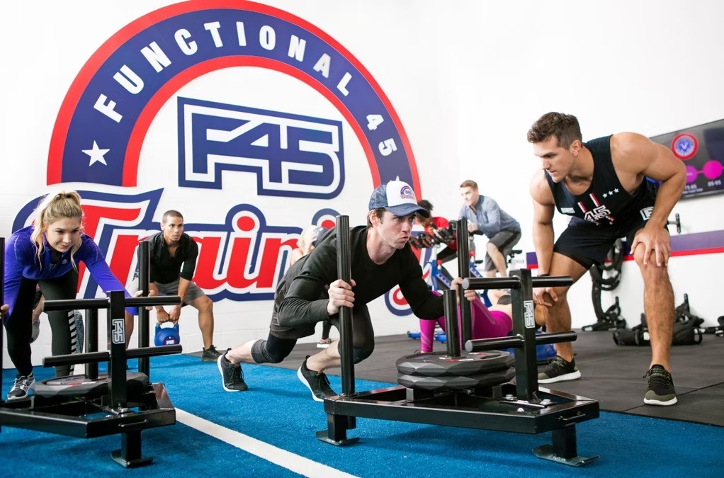 F45 Training - functional training gym and one of boutique fitness studio franchises.