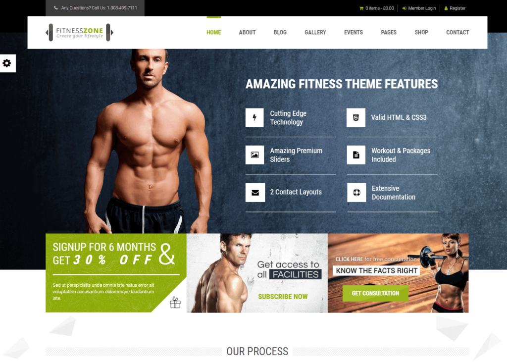 Free themes - Fitness Zone for fitness industry