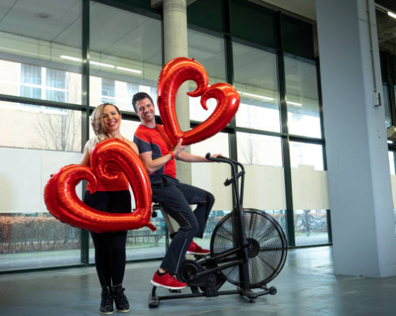 Valentine themed spin class.