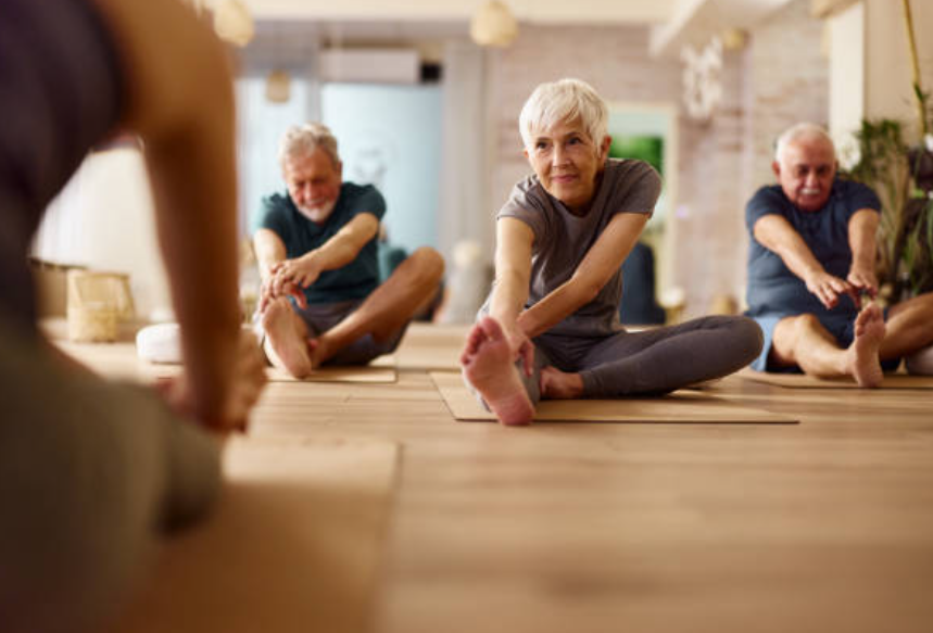 Seniors practice yoga poses eagerly, and it’s especially beneficial when mixed with breathing exercises or conscious relaxation.