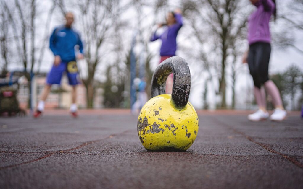 Relocate stationary bikes for a refreshing outdoor spin class experience.