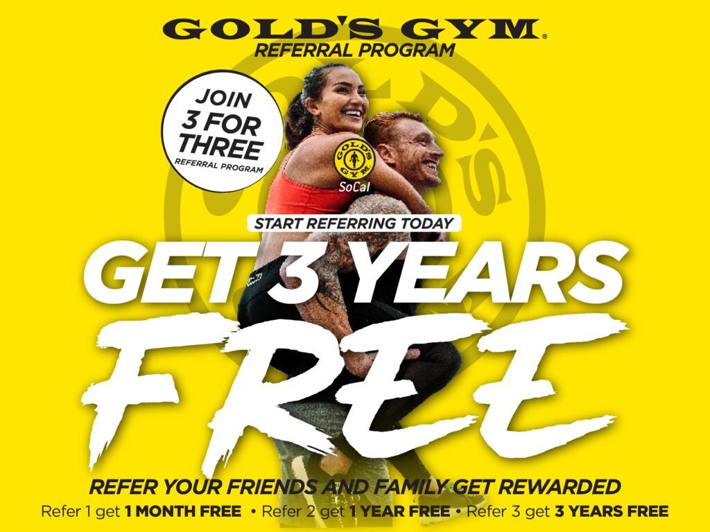 Example of growing incentive referral program by Gold’s Gym. Source: myrewardstore.com