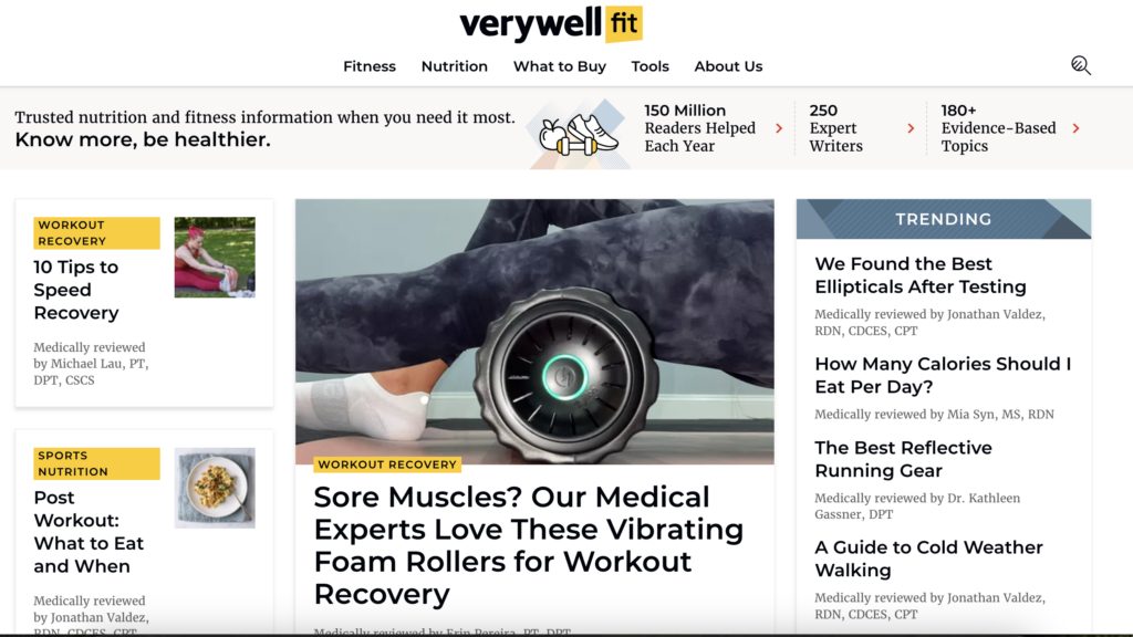 A Science-Based Health and Fitness Website with a User-Centric Approach