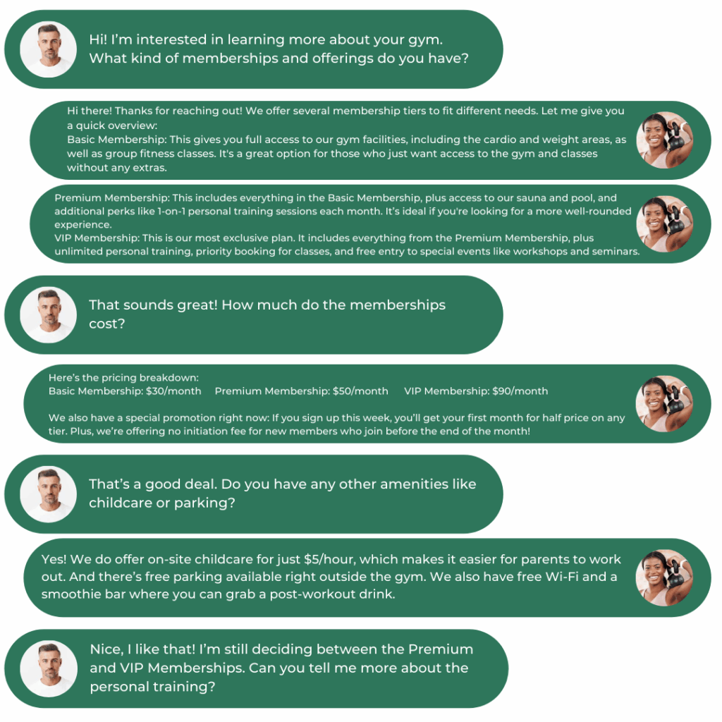 This kind of conversation shows how to effectively communicate your offer towards the client's needs.