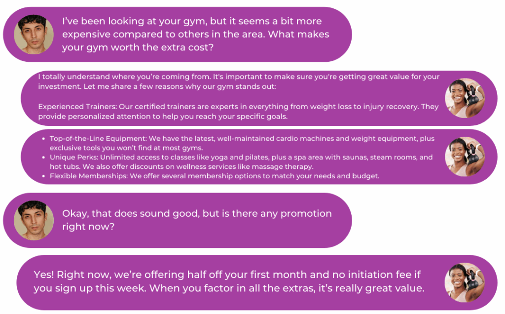 To an indecisive client you can offer a trial membership.