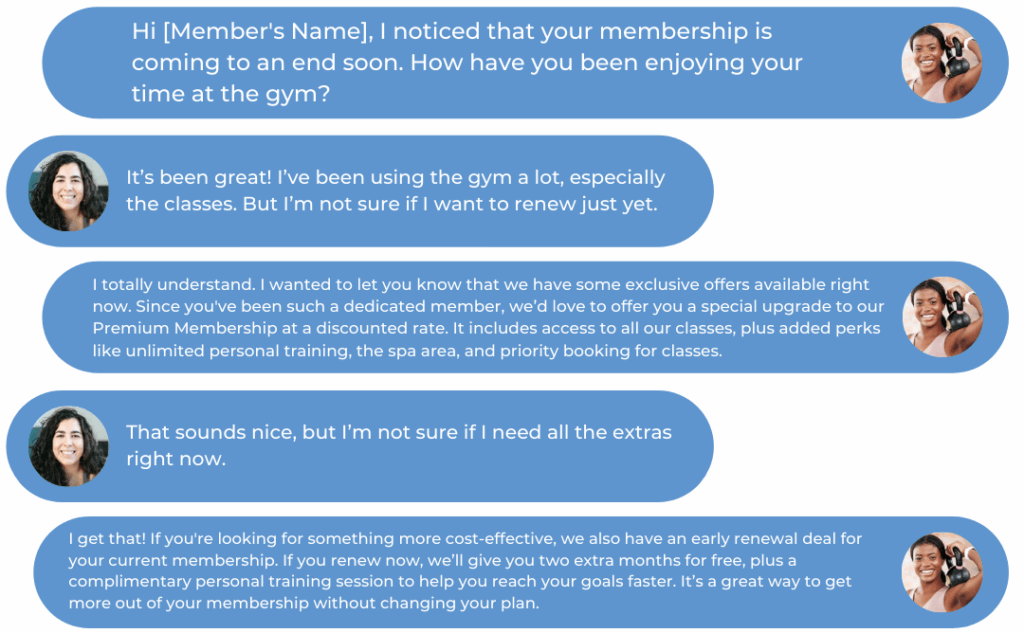 Help your members continue reaching their fitness goals by encouraging them for renewal.