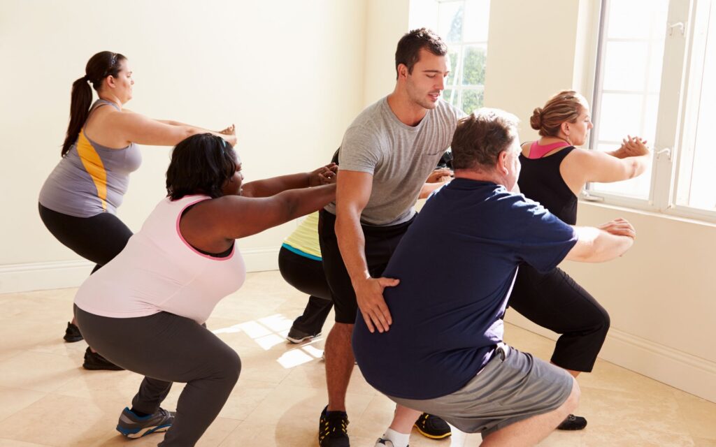 Think of correct technique and lunge position even when you are in large groups